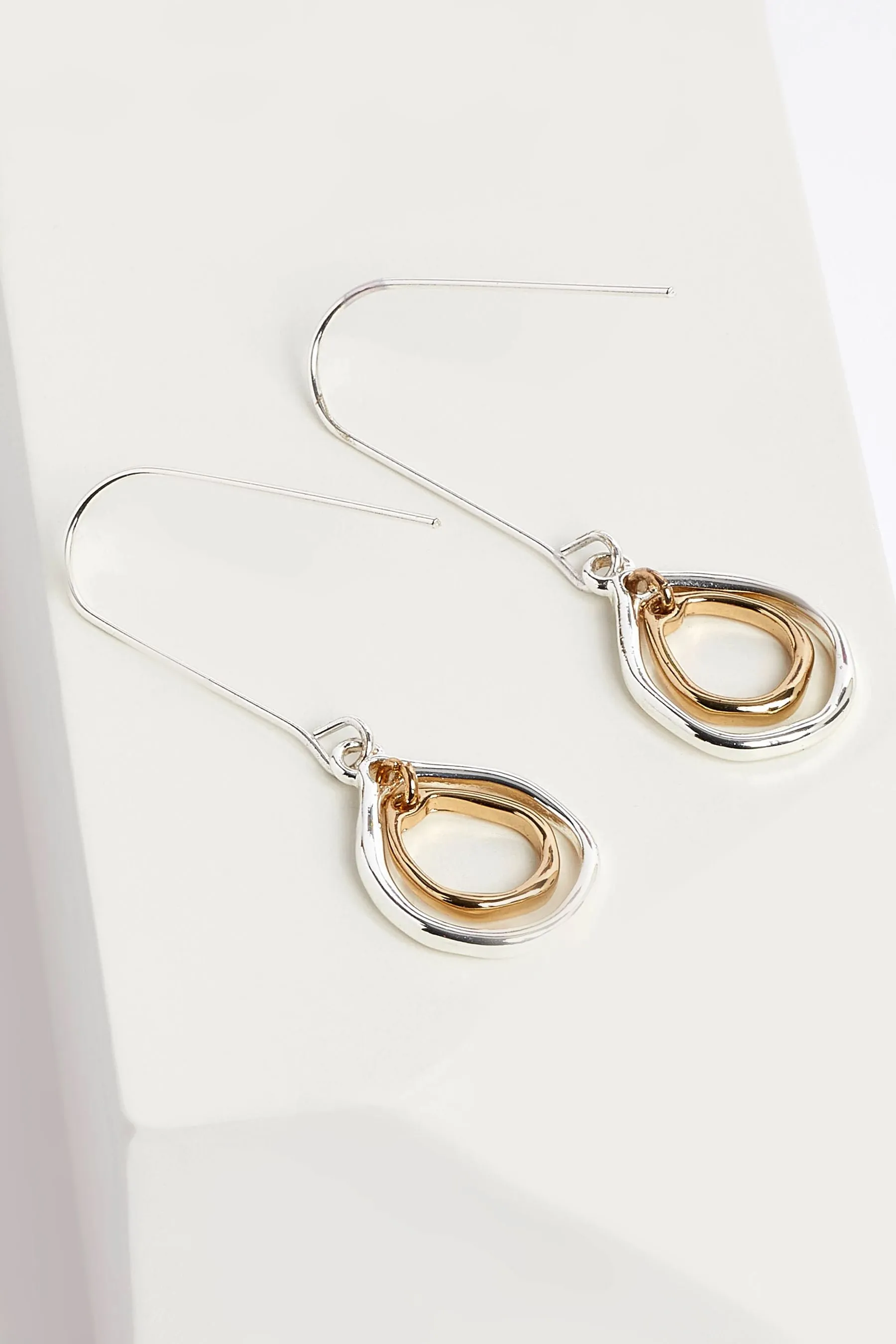 Oro/argento   - Orecchini a goccia in zinco e ottone riciclato